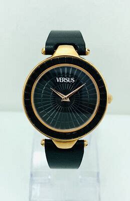 Versus By Versace Sertie Black Dial Textured Glass Bezel 